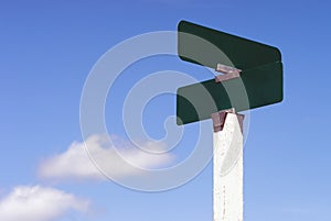 Blank Signs Crossraods Street Avenue Sign Blue Skies Clouds