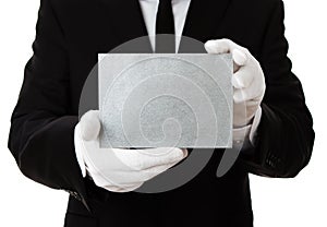 Blank silver card with copy space