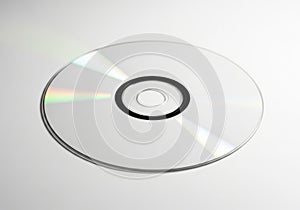Blank silver compact disc isolated on white background