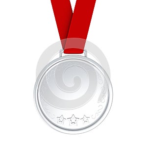 Blank silver medal with ribbon, 3d