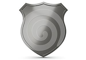 Blank silver shield isolated on white background