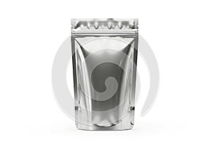 Blank silver stand up pouch with zipper closure