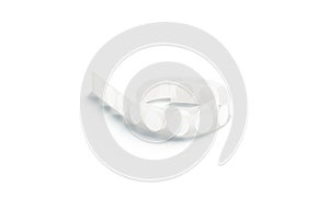 Blank silver tape with white round stickers mockup, isolated