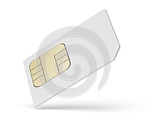 Blank sim card isolated on white background