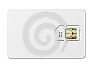 Blank sim card isolated on white background. Vector illustration