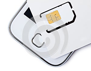 Blank sim card with smart phone