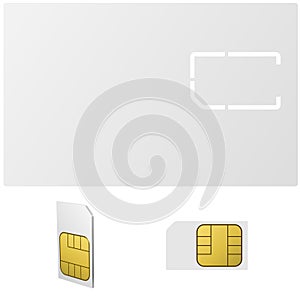 Blank SIM card vector template