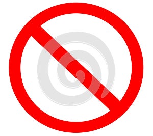 Blank simple ban forbidden sign symbol photo