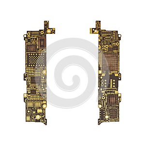 Blank Smart Phone Circuit Board Isolate