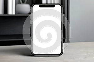 Blank Smartphone Display on Desk
