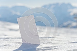 Blank snow business card ticket