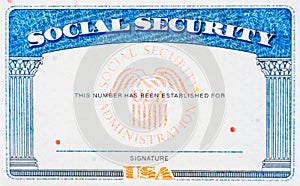 Blank social security card