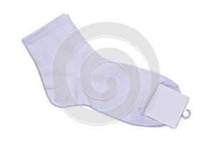 Blank socks white color on white background