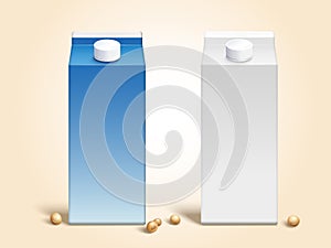 Blank soy milk carton boxes