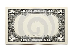 Blank space on the back of a one dollar bill