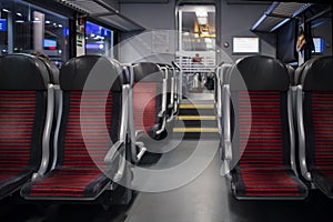 Blank space of red chair back, Inside compartment