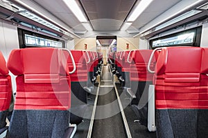 Blank space of red chair back, Inside compartment