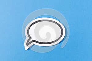 Blank Speech Bubble isolated on blue background