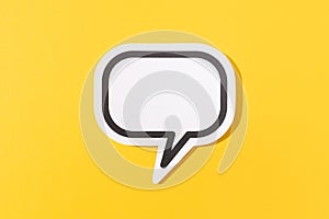 Blank Speech Bubble isolated on yellow background