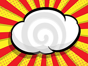 Blank speech bubble pop art, comic book