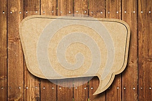 Blank Speech Bubble on wood