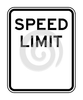 Blank speed limit sign