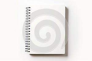 Blank Spiral Notebook Isolated on White Background