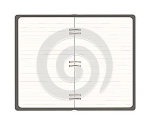 Blank spiral notebook open