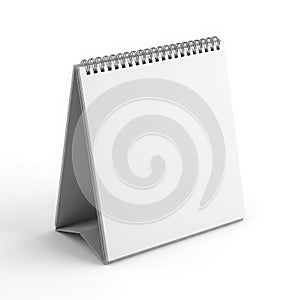 Blank spiral notebook standing on desk