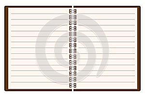 Blank Spiral Notebook Template. Vector Illustration