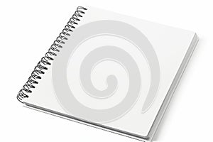 Blank Spiral Notebook on White Background