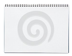 Blank spiral notepad or notebook isolated on white background