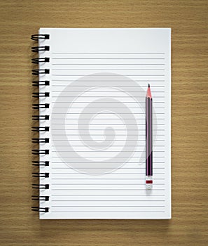 Blank spiral notepad and pencil