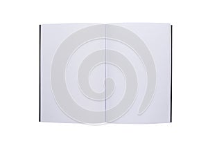 Blank spiral white notebook with white leaves, paper isolated on white background
