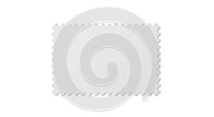 Blank square postage stamp template mockup isolated on white
