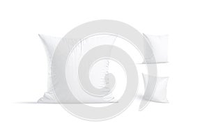 Blank square rectangular pillow mockup stand, different views