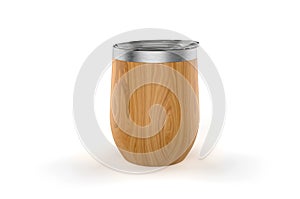 Blank Stainless Steel Stemless Wine Glass Tumbler  for Branding. 3d illustration.