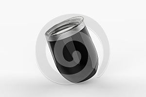 Blank Stainless Steel Stemless Wine Glass Tumbler  for Branding. 3d illustration.