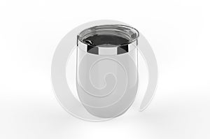 Blank Stainless Steel Stemless Wine Glass Tumbler  for Branding. 3d illustration.