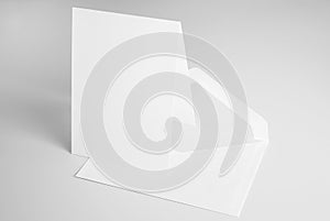 Blank stationery: standing card and envelope