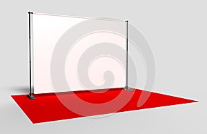 Blank Step and Repeat Telescoping Backdrop Banner. 3d render illustration.