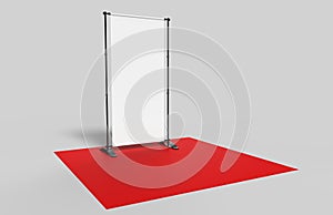 Blank Step and Repeat Telescoping Backdrop Banner. 3d render illustration.