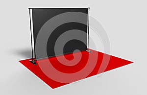 Blank Step and Repeat Telescoping Backdrop Banner. 3d render illustration.