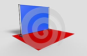 Blank Step and Repeat Telescoping Backdrop Banner. 3d render illustration.