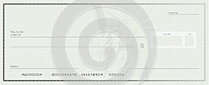 Blank stimulus bank check template. photo