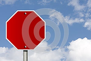 Blank Stop Sign