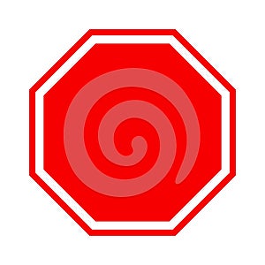 Blank stop sign icon, red isolated on white background, vector illustration.