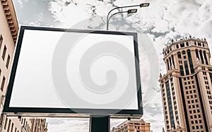 A blank street billboard template