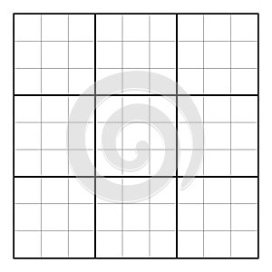 blank sudoku grid - isolated vector illustration
