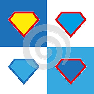 Blank super hero badge set